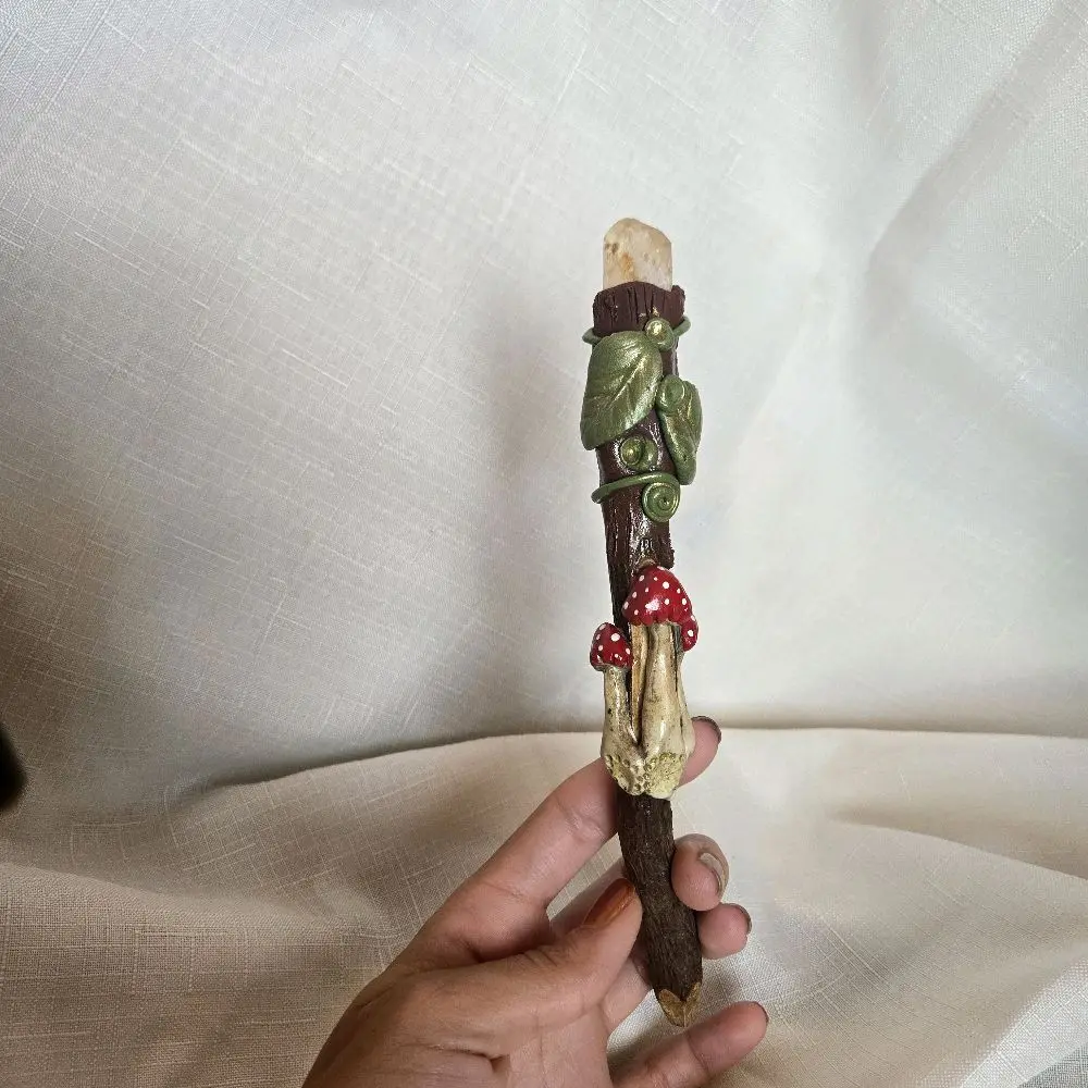 The Willowstar Hand-Sculpted Forest Pen with Citrine Tip OOAK Artistic Writing Tool for Journaling & Spellwork Mystical Stationery