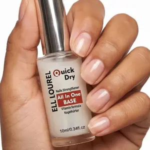ELL LOUREL Nail Studio Clear Nude Nail Strengthener Contains vitamin E, penetrates deep into the nail surface, quickly improves nail strength, provides long-lasting protection for nails, and helps reduce thinness, brittleness, and the risk of breakage