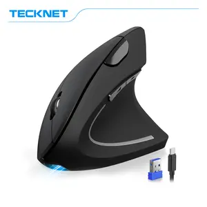 TECKNET Ergonomic Mouse, Rechargeable 2.4G+Bluetooth Vertical Mice 6 DPI Adjustable, Wireless Optical Carpal Tunnel Mouse Right Hand, Multi Device for Laptop, PC, Computer, MacBook, iPad