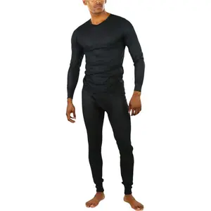 ToBeInStyle Men's Two-Piece Waffle Knit Thermal Underwear Set Long Johns