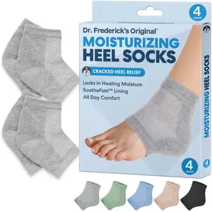 Dr. Frederick's Moisturizing Heel Socks - Cracked Heel Relief - 2 Pairs