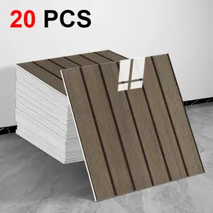 Realistic Wood Grain Wall Stickers, Set of 20 Pieces, Self-Adhesive Waterproof Oilproof PVC Material, Living Room Store Decoration, Peel and Stick Wallpaper Designs