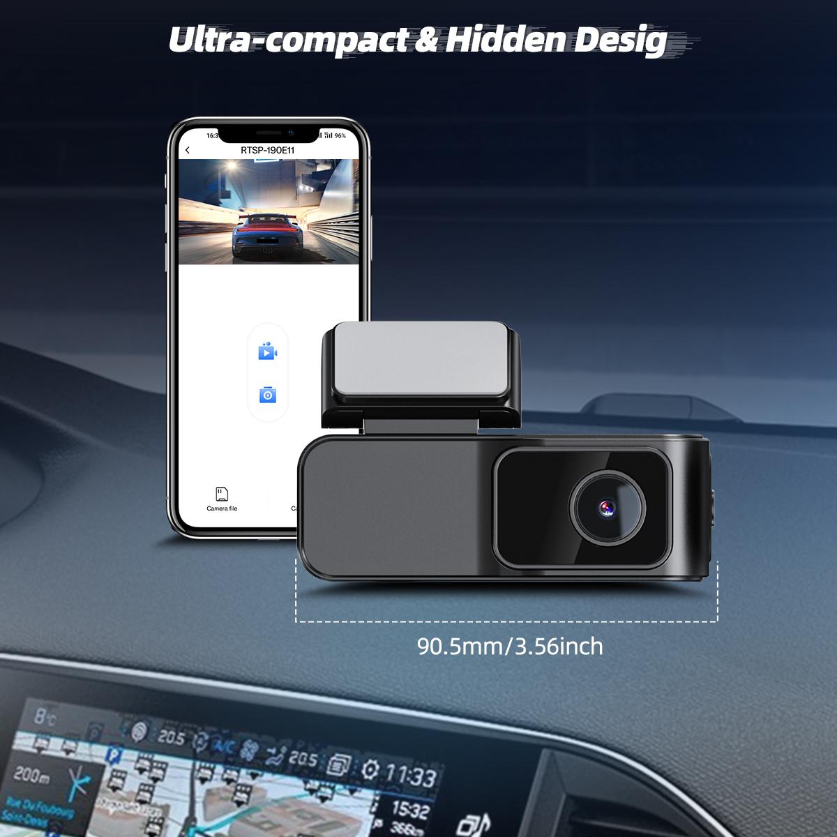 Mini 1080P Dash Cam Car Recorder with WiFi, 32GB Included, Loop Recording, G-Sensor Lock, Night Vision, Hidden Car Camera with Parking Monitor