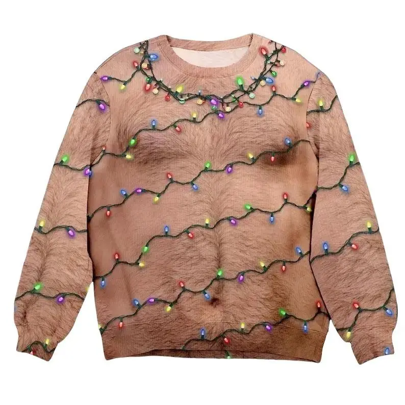 Tattoos Bulbs Sweater Novelty Party Christmas Sweater, Sweatshirt, Christmas Gifts, Year End Party Ugly Sweater Casual Long Sleeve