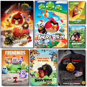 Animation-Angry Birds Poster Art poster movie mural family childrens room wall decoration print Gift suitable for living room bedroom bar parlor home decor gift fade-Resistant, Non-sticky, vibrant Wall print