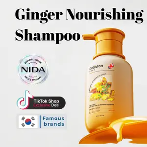 Deliston Ginger Shampoo & Conditioner Set - Biotin Formula for Dry Damaged Hair Care - Daily Cleanser with Refreshing Scent - 300ml Haircare Product Nourishing