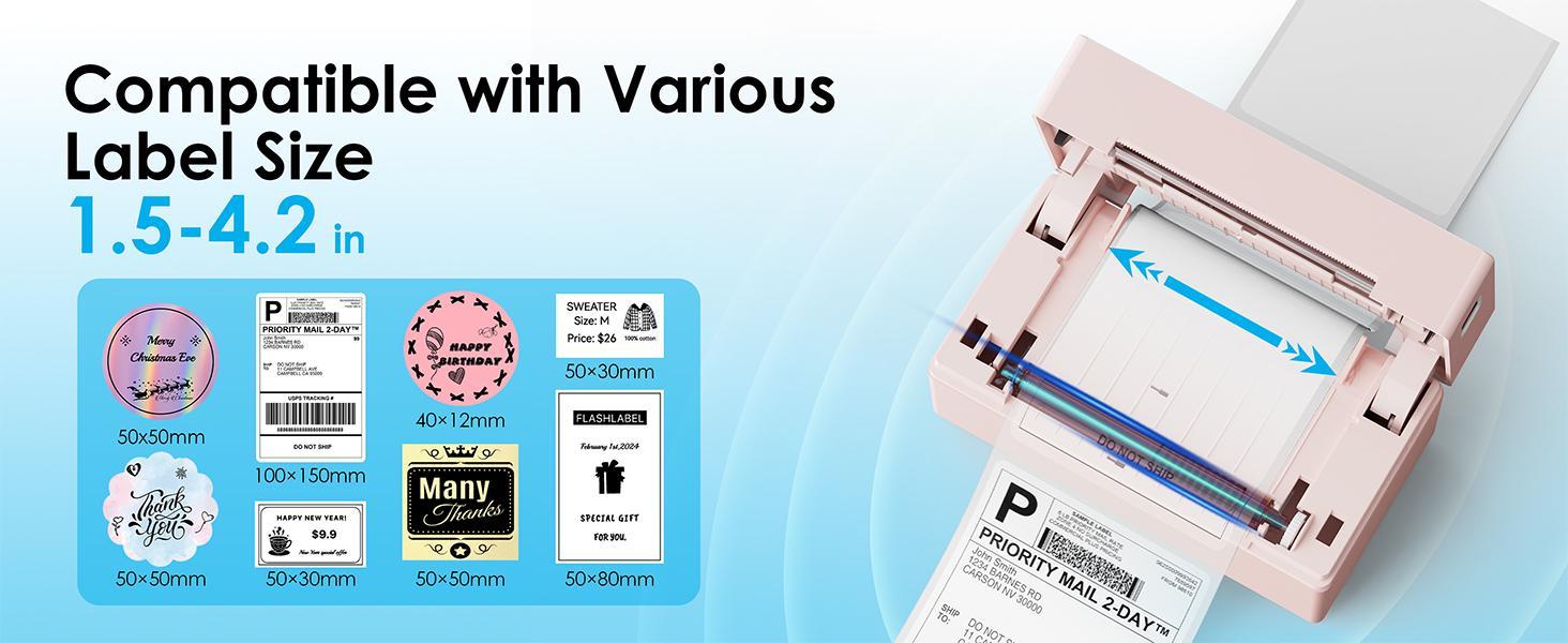 Thermal Label Printer -4x6 Shipping Label Printer for Small Business, Home Use - Compatible with Android, iPhone and Windows