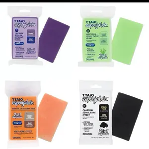 T.Taio Esponjabon 2-in-1 Exfoliating Shower Sponge for Smooth & Refreshed Skin Reusable Design All Skin Types 40+ Washes