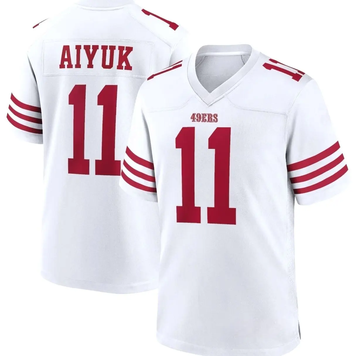 Unisex Football inspired by Aiyuk 11 San Francisco Player Game Jersey - White