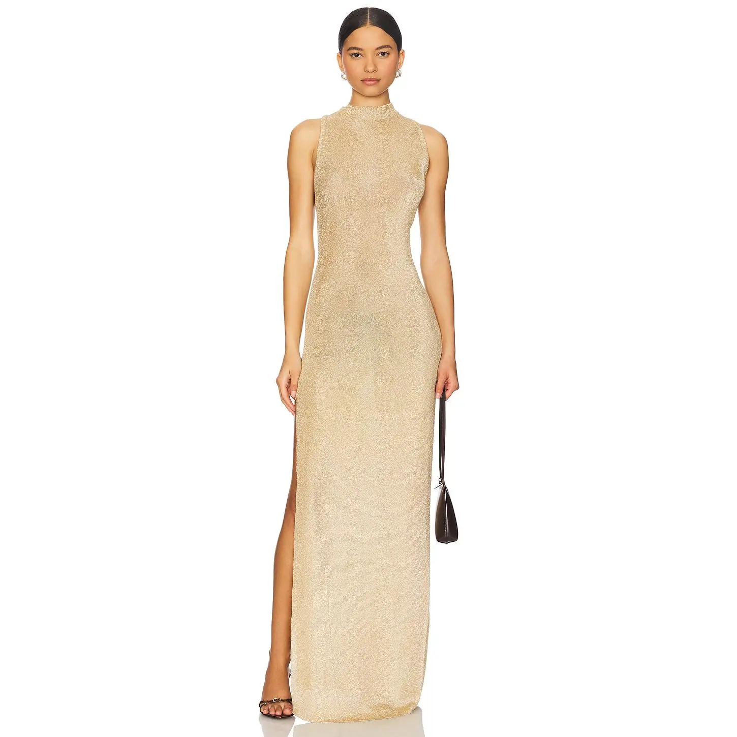 SEROYA Henne Metallic Dress in Gold SEROYA Henne Metallic Dress in Gold