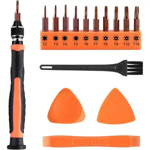 10 in 1 Interchangeable Magnetic Torx Screwdriver Set - T2 T3 T4 T5 T6 T7 T8 T9 T10 T15 Bits, Security Screwdriver for Phones, Mac, Computers, Xbox, PS4