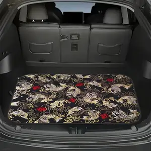 1pc Koi Fish Waves Car Trunk Mat, Vibrant Polyester Trunk Liner, Durable and Universally Applicable Cargo Liner, Character Decoration, Ideal Holiday Gift for Housewarming, Family & Friends, Vehicle-Fit Trunk Accessory