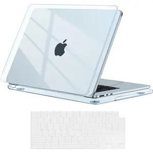 MOSISO MacBook Air 15" Case 2025–2023 for M4/M3/M2 A3241 A3114 A2941 Slim Shockproof Anti-Scratch Hard Shell with Keyboard Skin Crystal Midnight