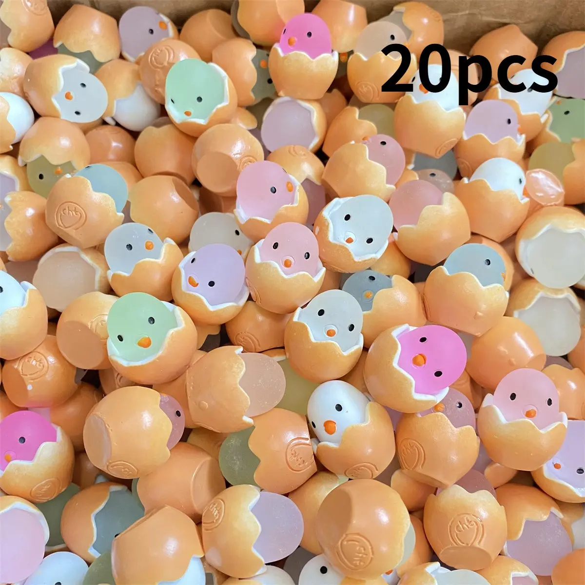 20pcs Broken Eggshell Chicken Night Light DIY Resin Accessories, Decorative Atmosphere Light, Creative Craft Supplies, Perfect for Home Decor & Gifts