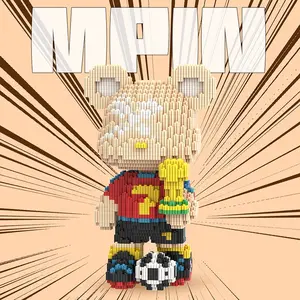 Building Block Toy Set, Creative Building Blocks, 25cm High Bear Construction Kit, Creative DIY Assembly Plaything, Unisex Gift Recommendation, Home Decor