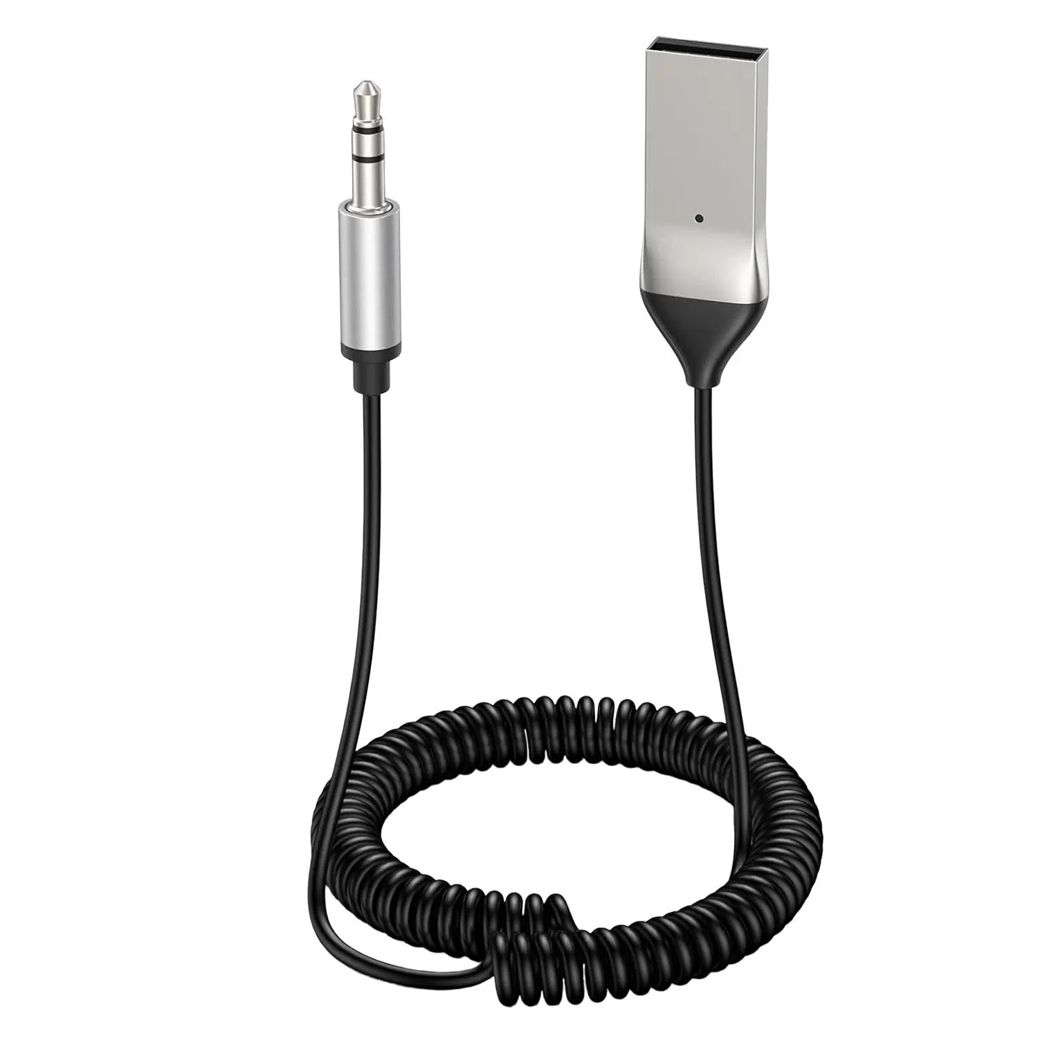 Bluetooth 5.3 Aux Adapter for Car, USB to 3.5mm Audio Receiver with Built-in Microphone, Hands-Free Calling Wireless Bluetooth Receiver for Car Speakers & Home Stereo, Plug and Play
