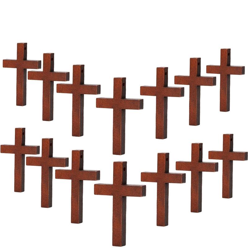 Set of 70 Small Cross Set for Crafts, Wooden Cross Charms for Christian Baptism, First Communion, Wooden Crosses for Crafts, 1.2x1.7 Inch