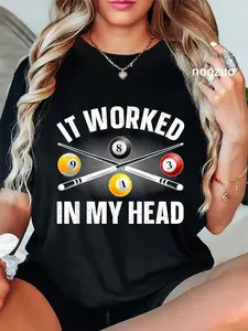 100% Cotton Unisex Funny Pool Design For Men Women Billiards Lover Pool Player T-Shirt