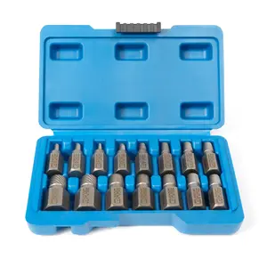 15-Piece Screw Extractor Set, Hex Head Multi-Spline, Easy Out Bolt Extractor Tool, Chrome Molybdenum Alloy Steel Heavy Duty EZ Out Rounded Screw Remover