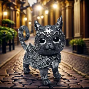 New Home Decor Mystery Cat Statue, Unique Home Decoration Ornament, Perfect Accent Piece for Any Room, Stylish and Elegant Design