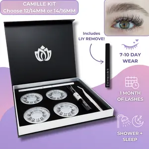 Camille Kit - Lash Kit by Le Reve Beauté - DIY Lash Extension Kit with False Eyelashes 12mm, 14mm, 16mm at-home eyelash extensions waterproof natural