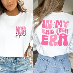 Personalized Nail Tech Shirt, Nail Technician Sweatshirt, In My Nail Tech Era, Gift for Nail Technician, Nail Tech Grad, Nail Artist Gifts