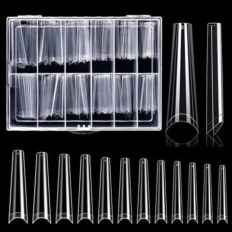 Transparent Nail Tip Set, 240pcs/box Nail Art Kit, Nail Art Accessories for Women & Girls, DIY Nail Art Kit, Nail Extension Kit, Fake Nails Extensions, Nail Art Products