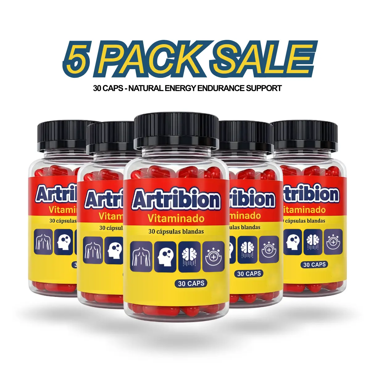 5 PACK Artribion Vitaminado 30 Capsules glucosamina colageno vitamina natural dietary