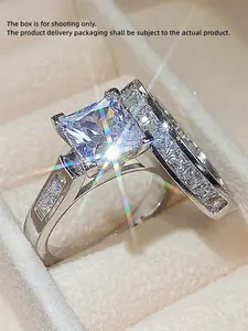 Artificial Zircon Decorated Ring, Cubic Zirconia Ring, Artificial Gemstone Ring, Fashion Accessories for Women, Trendy All-match & Exquisite Jewelry for Birthday Gift, Artificial Zircon Rings