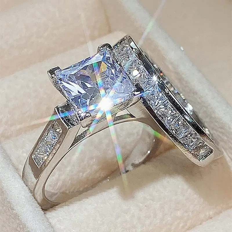 Artificial Zircon Decorated Ring, Cubic Zirconia Ring, Cz Ring, Artificial Gemstone Ring, Fashion Accessories for Women, Trendy All-match & Exquisite Jewelry for Birthday Gift, Elegant Fashion Rings, Artificial Zircon Rings