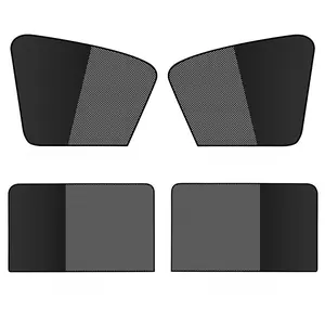 4-Piece Car Side Window Shades, Semi-Transparent Sunshade Curtains, Magnetic Installation, Adjustable Breathable Mesh Cover