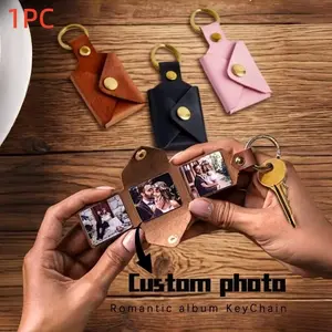 Foldable Keychain For Bags Photo Album, Handmade Personalized Romantic Gift, Colorful Cute Kawaii Style, Ideal for Anniversary Valentine's Day