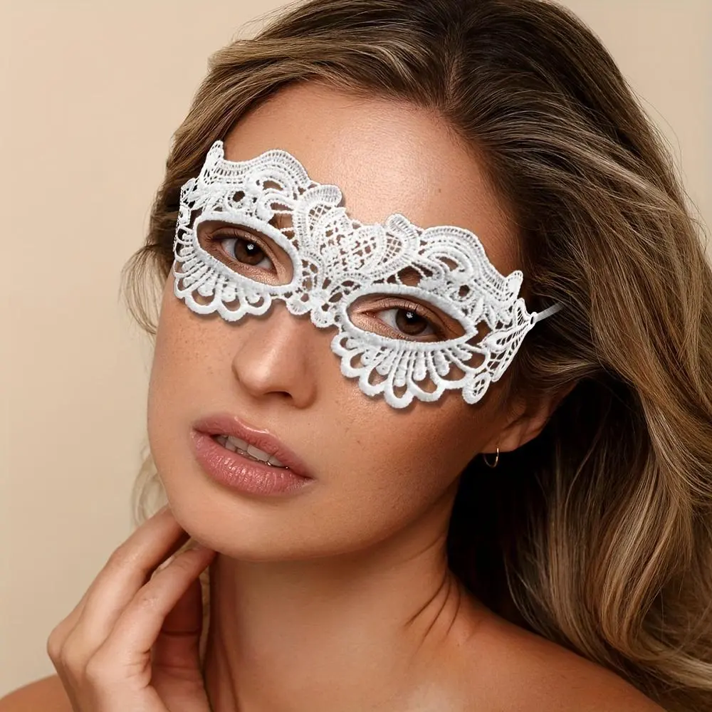 1pc White Lace Eye Mask Masquerade Party Women's Accessories