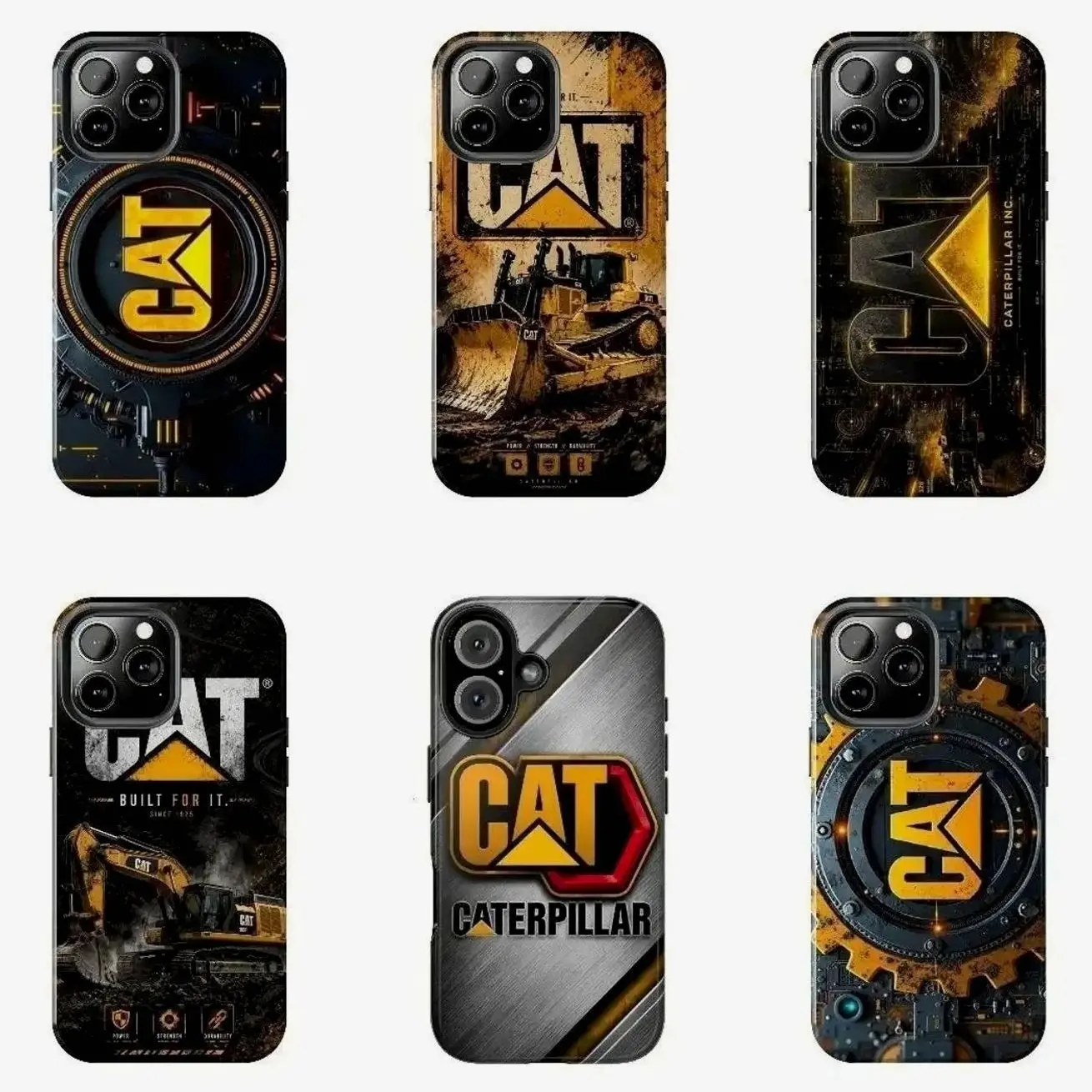 CAT Heavy Equipment Phone Case – Caterpillar Industrial Machinery Cover for iPhone 17, X, 11, 12, 13, 14, 15, 16 Series & Galaxy Series