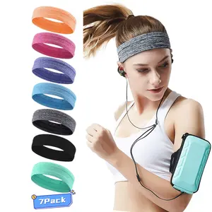 7Pack Sweat Bands Headbands for Women Workout, Women'S Fashion Non Slip Sport Headband, Moisture Wicking Sweatband for Sports Running Athletic Yoga
