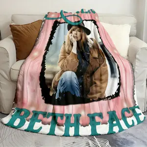 Skin-friendly sofa bed blankets Yellowstone Tv Show Beth Dutton Resting Lightweight blanket Great for sofas and beds air conditioner printed soft and warm bedspread Flannel Throw Blanket