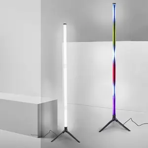 LED Corner Floor Lamp, APP & Remote Control, RGB Colors, Charging, Compact Modern Ambience Light for Living Room, Bedroom