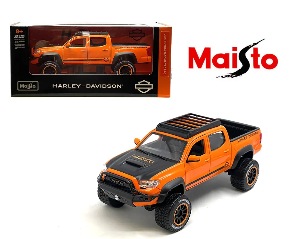 Maisto 1:24 2023 Toyota Tacoma TRD Pro Black/Orange Two-Tone HD Custom