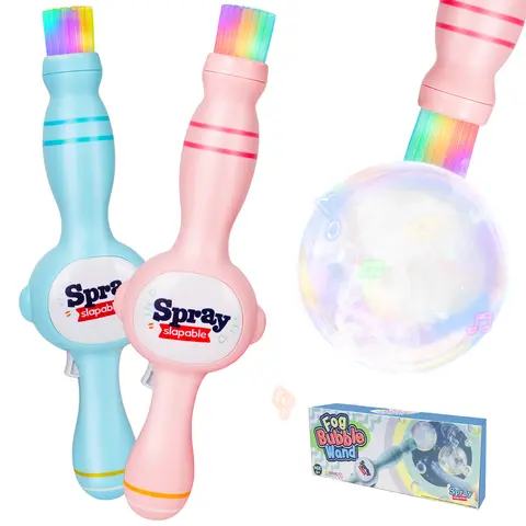 Handheld Multifunction Party Bubble Machine - Slapable Fog Bubble Maker with Flexible Spray Wand, Rechargeable Battery Kids Toy for Family Interaction, Christmas Gifts