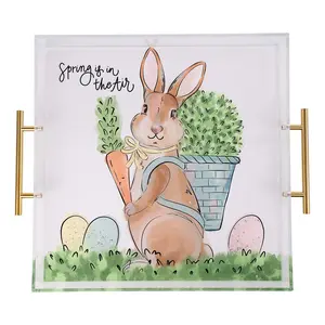 Bunny Basket and Eggs Acrylic Tray