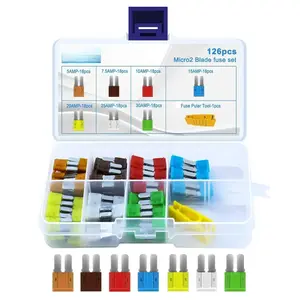 2 Fuse Kit - Micro2 ATR Automotive Blade Fuses Assortment Kit for Car, Boat, RV, Truck, SUV Replacement with Fuse Puller (5A, 7.5A, 10A, 15A, 20A, 25A, 30A)