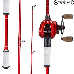 Sougayilang Fishing Rod and Reel Combo, Medium Heavy Fishing Pole with Baitcasting Reel Combo, 2-Count Baitcaster Combo, Outdoor fishing supplies