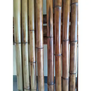 2.5" Set 4 Bamboo Poles Flame Cured All Natural Bamboo Craft Sticks Indoor Outdoor Tiki Decor Bamboo Design
