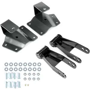 KQQIO Rear Drop Shackle+Hanger Compatible with 1999-2006 Chevy Silverado/GMC Sierra 1500 Series Two Wheel Drive Trucks Short Bed Only 4" Rear Drop Kit