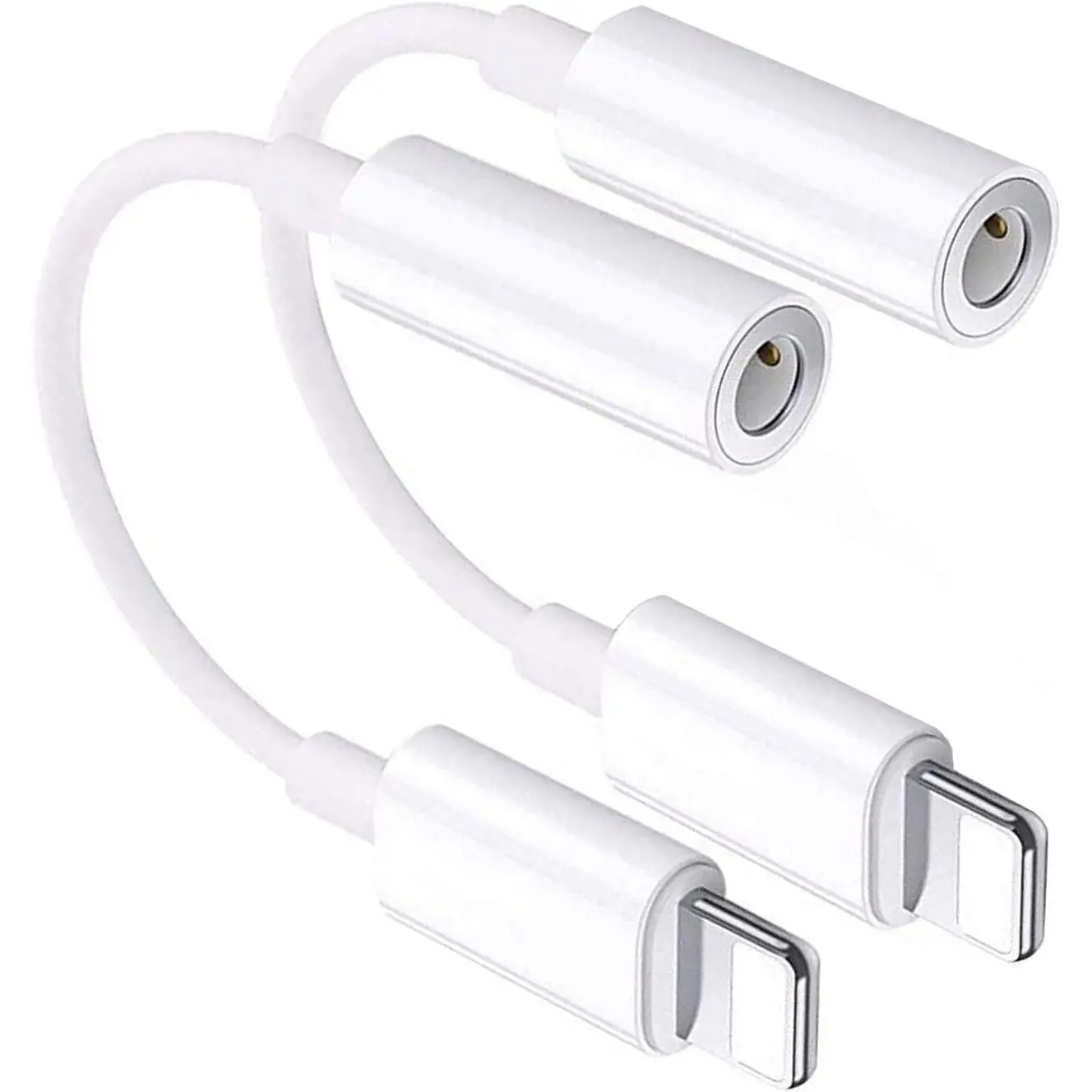 [apple Mfi Certified] 3.5mm Headphone Jack Adapter 2 Pack For Lightning To Earphones Cord Dongle Aux Cable Converter Accessories Compatible With Iphone14 13 12 11/xs/xr