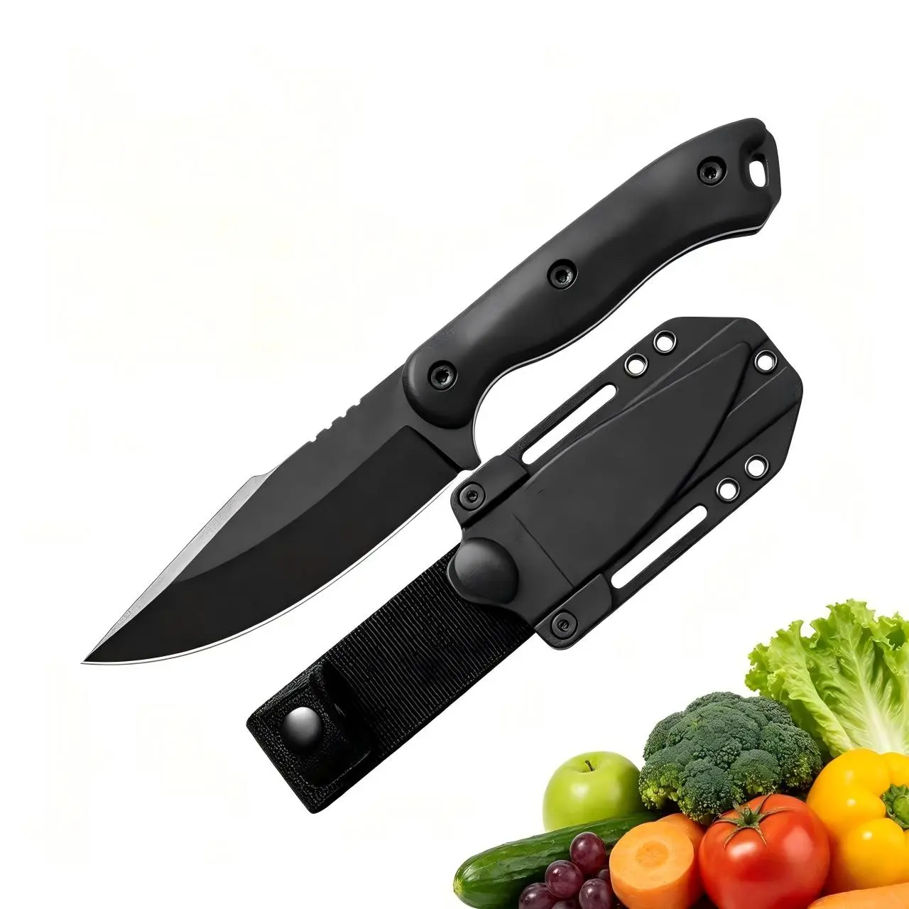 BK18 Fixed Blade Nylon Fiberglass Handle High Quality Fruit Knife BBQ EDC Hunting Camping Tactical with Kydex Sheath Kitchen Cutting