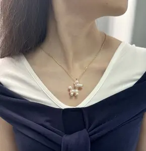 NC071-The ‘Le Chien Perlé’ Pendant — A Whimsical Freshwater Pearl Puppy Necklace. pearl dog necklace, dog pendant, puppy necklace, animal jewelry, freshwater pearls, baroque pearl jewelry, whimsical jewelry, coquette aesthetic, balletcore