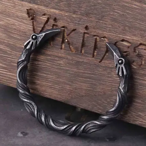 Vintage Gothic Dark Punk Crow Design Carved Open Bracelet, Trendy Punk Men's Party Style Bracelet, Unique Personality Accessory, Witchy Jewelry, Fashionable Bracelet