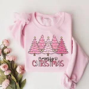 Pink Tree Christmas Sweater - Christmas Tree Sweatshirt -  Holiday Sweaters for Women - Winter Sweatshirt