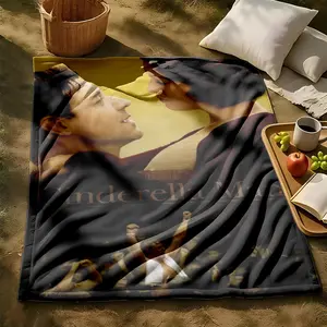 1 piece Cinderella Man Movie Poster themed flannel blanket - Super soft and warm flannel blanket, suitable for beds, sofas and camping, modern design, digitally printed pattern, all-season use, 100% polyester material, non-slip, machine washable, a